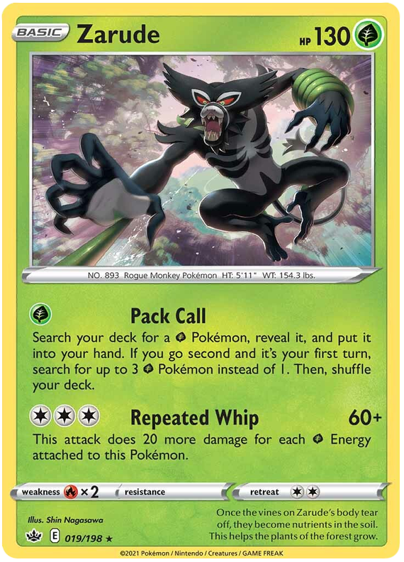 Zarude 019  - Holofoil SWSH06 Chilling Reign - Holo Rare