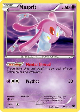 Mesprit 037  - Holofoil Plasma Blast - Holo Rare