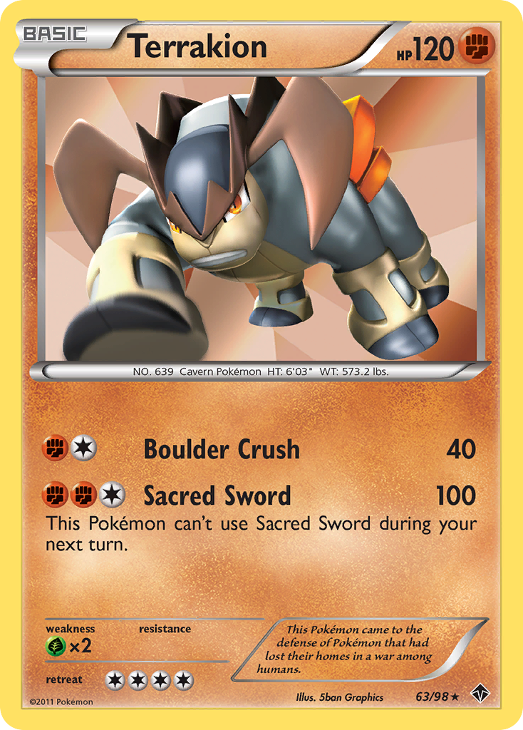 Terrakion  - Holofoil Emerging Powers - Holo Rare