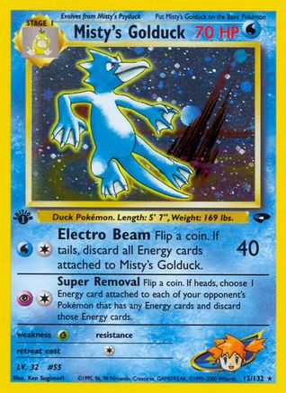 Misty's Golduck 012  - Unlimited Holofoil Gym Challenge - Holo Rare