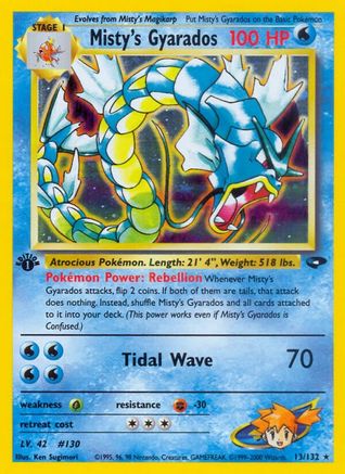 Misty's Gyarados 013  - Unlimited Holofoil Gym Challenge - Holo Rare
