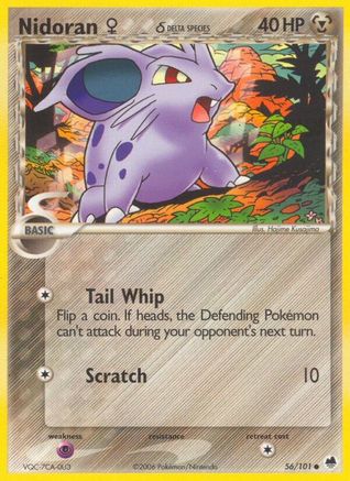 Nidoran F (Delta Species) 056  - Reverse Holofoil Dragon Frontiers - Common