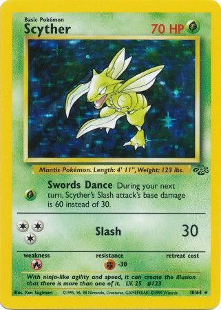 Scyther (10) 010  - 1st Edition Holofoil Jungle - Holo Rare