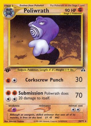 Poliwrath (28) 028/75  - Unlimited Neo Discovery - Rare