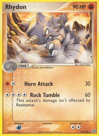 Rhydon  - Reverse Holofoil Emerald - Rare