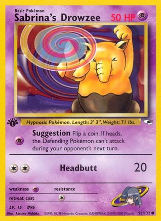 Sabrina's Drowzee 092  - Unlimited Gym Heroes - Common
