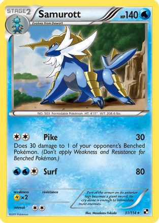 Samurott (31) 031  - Holofoil Black and White - Holo Rare