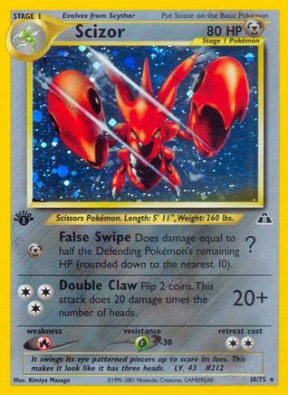 Scizor (10)  - Unlimited Holofoil Neo Discovery - Holo Rare