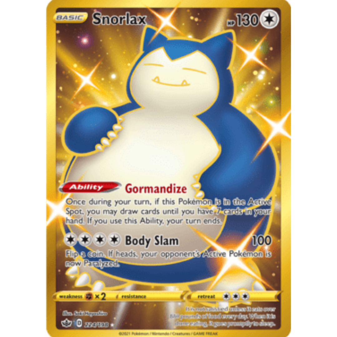 Snorlax (Secret) 224  - Holofoil SWSH06 Chilling Reign - Secret Rare