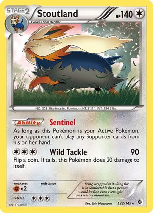 Stoutland  - Holofoil Boundaries Crossed - Holo Rare