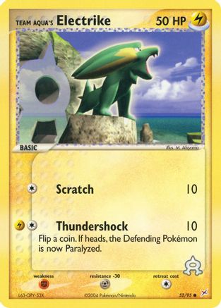 Team Aqua's Electrike - 52/95/95  - Reverse Holofoil Team Magma vs Team Aqua - Common
