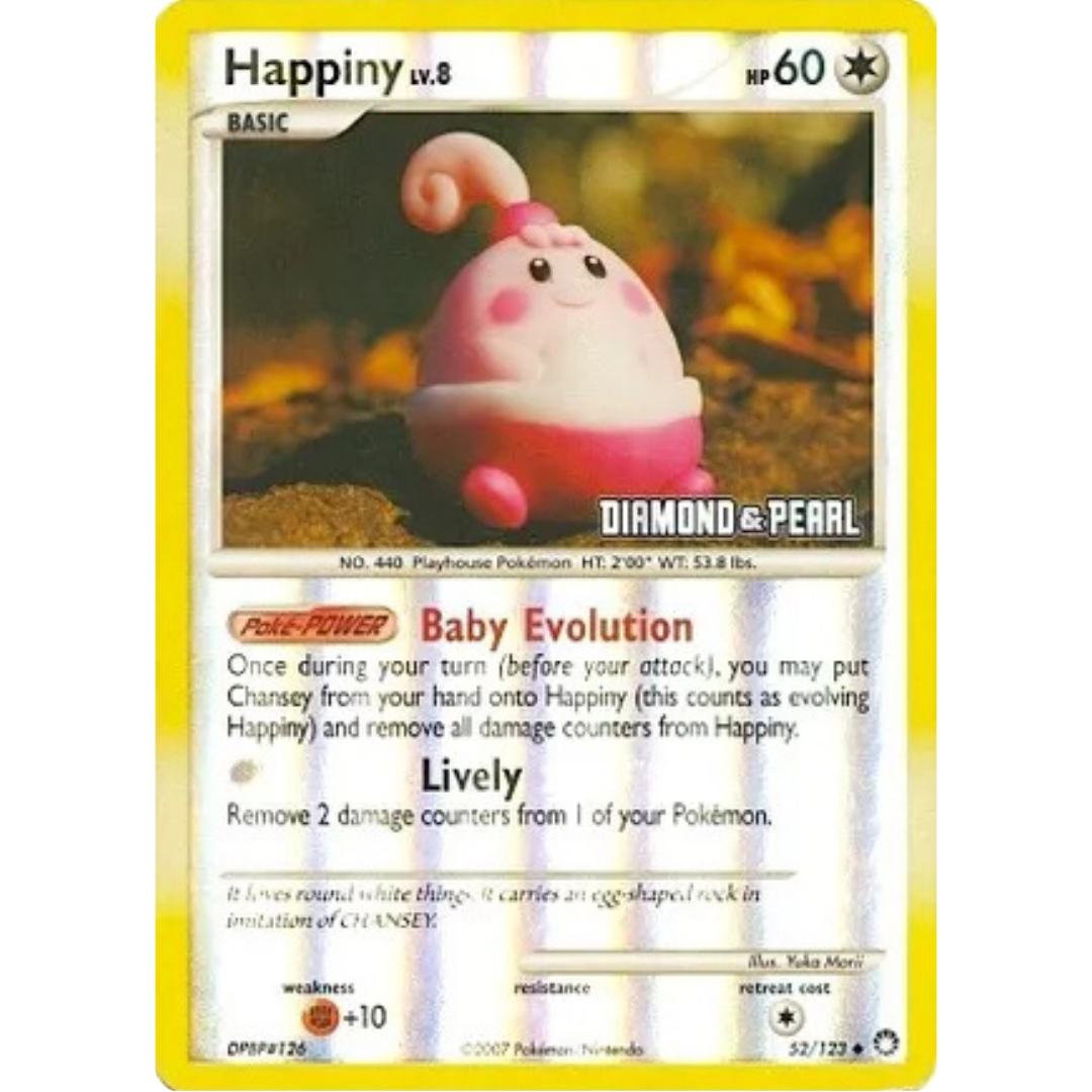 Happiny - 52/123 [Diamond & Pearl]/124  - Reverse Holofoil Burger King Promos - Promo
