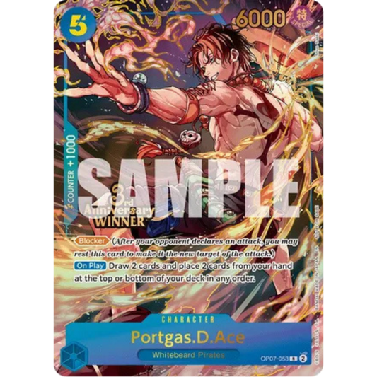 Portgas.D.Ace - OP07-053 (3rd Anniversary Winner) (OP07-053) - One Piece Promotion Cards Foil