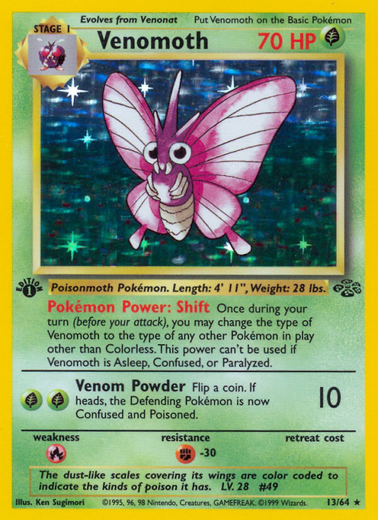 Venomoth (13) 013/64  - 1st Edition Holofoil Jungle - Holo Rare