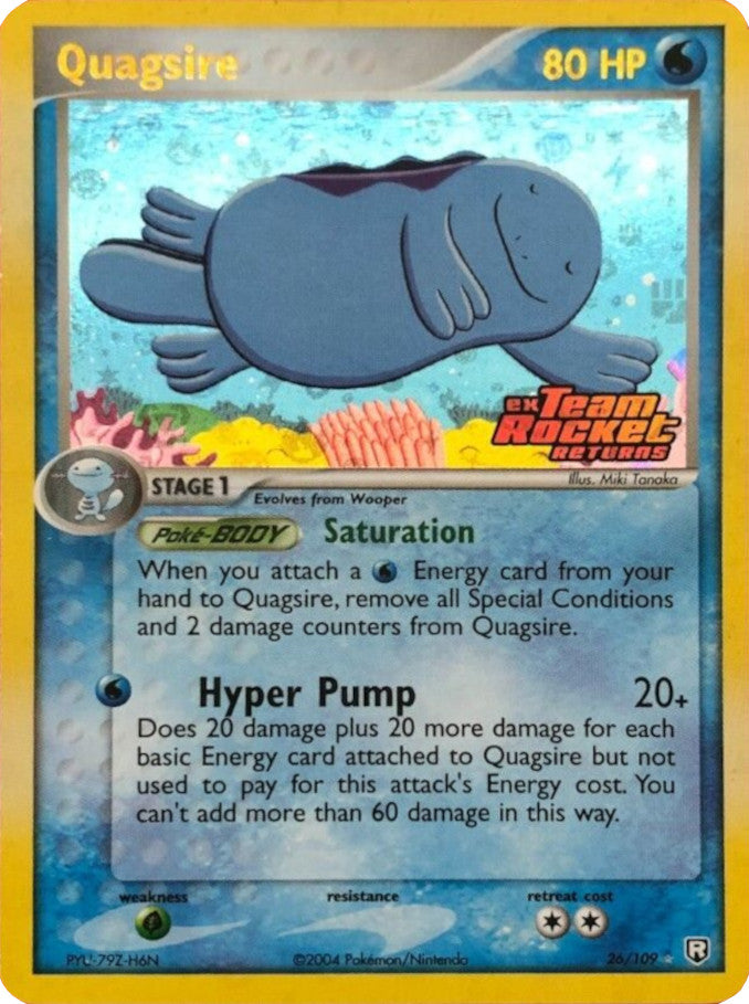 Quagsire 026  - Reverse Holofoil Team Rocket Returns - Rare