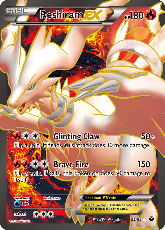 Reshiram EX (95 Full Art)  - Holofoil Next Destinies - Ultra Rare
