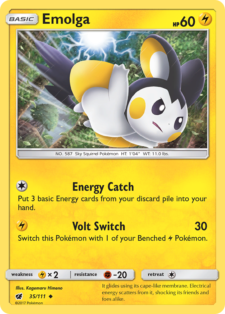 Emolga 035  SM  Crimson Invasion - Uncommon
