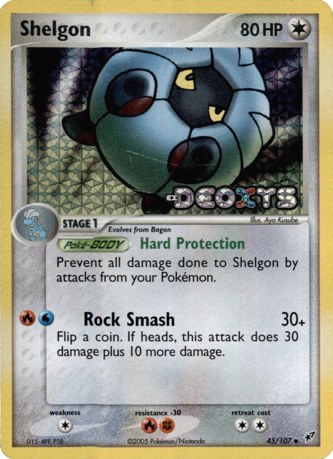 Shelgon  - Reverse Holofoil Deoxys - Uncommon