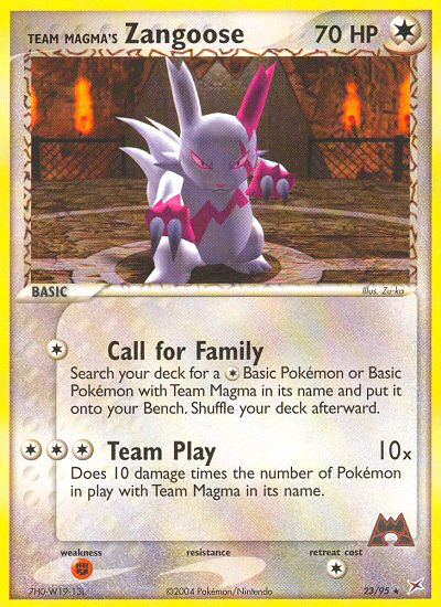 Team Magma's Zangoose  Team Magma vs Team Aqua - Rare