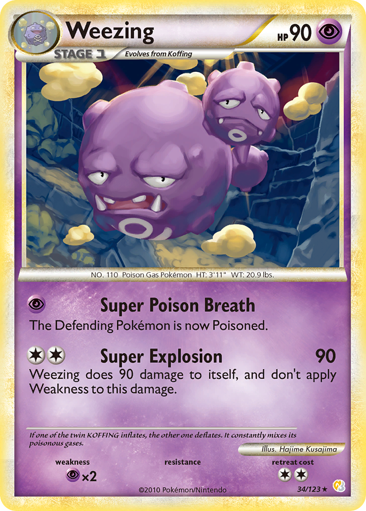 Weezing 034  HeartGold SoulSilver - Rare