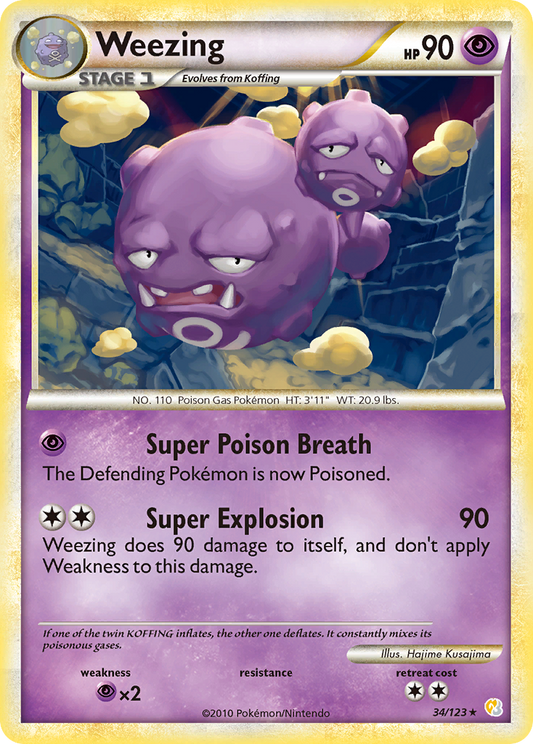 Weezing 034  HeartGold SoulSilver - Rare
