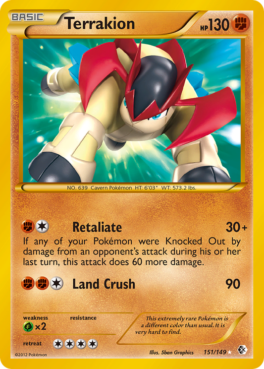Terrakion  - Holofoil Boundaries Crossed - Secret Rare