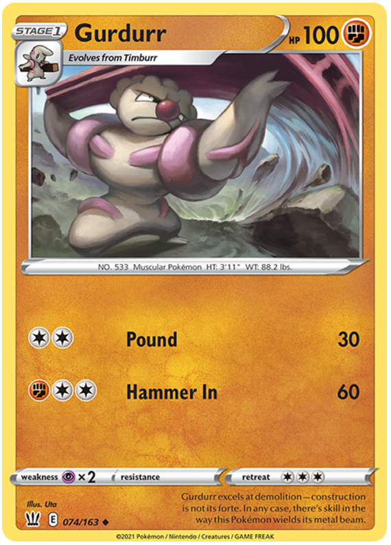 Gurdurr 074  SWSH05 Battle Styles - Uncommon