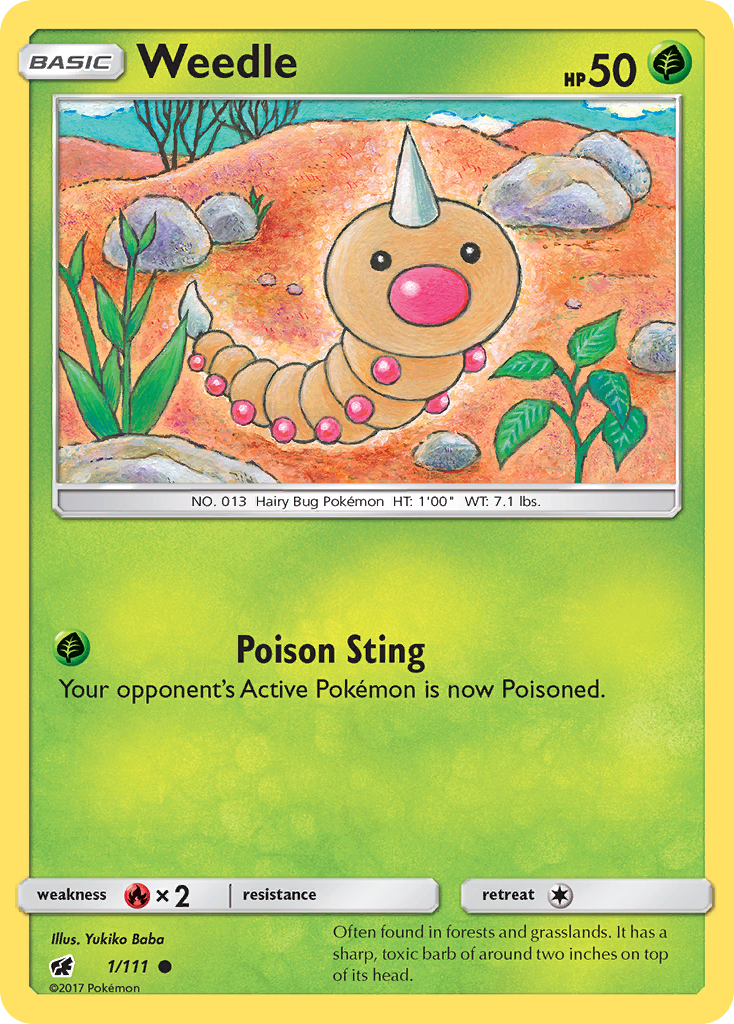 Weedle 001  SM  Crimson Invasion - Common