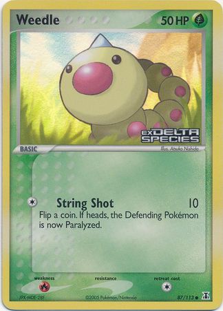Weedle 087  - Reverse Holofoil Delta Species - Common