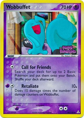 Wobbuffet 056  - Reverse Holofoil Holon Phantoms - Uncommon
