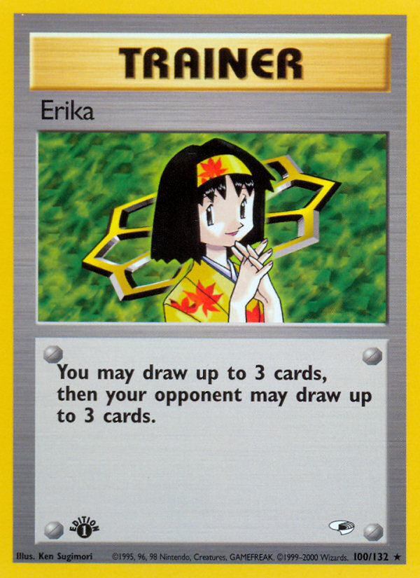 Erika (100) 100  - 1st Edition Gym Heroes - Rare