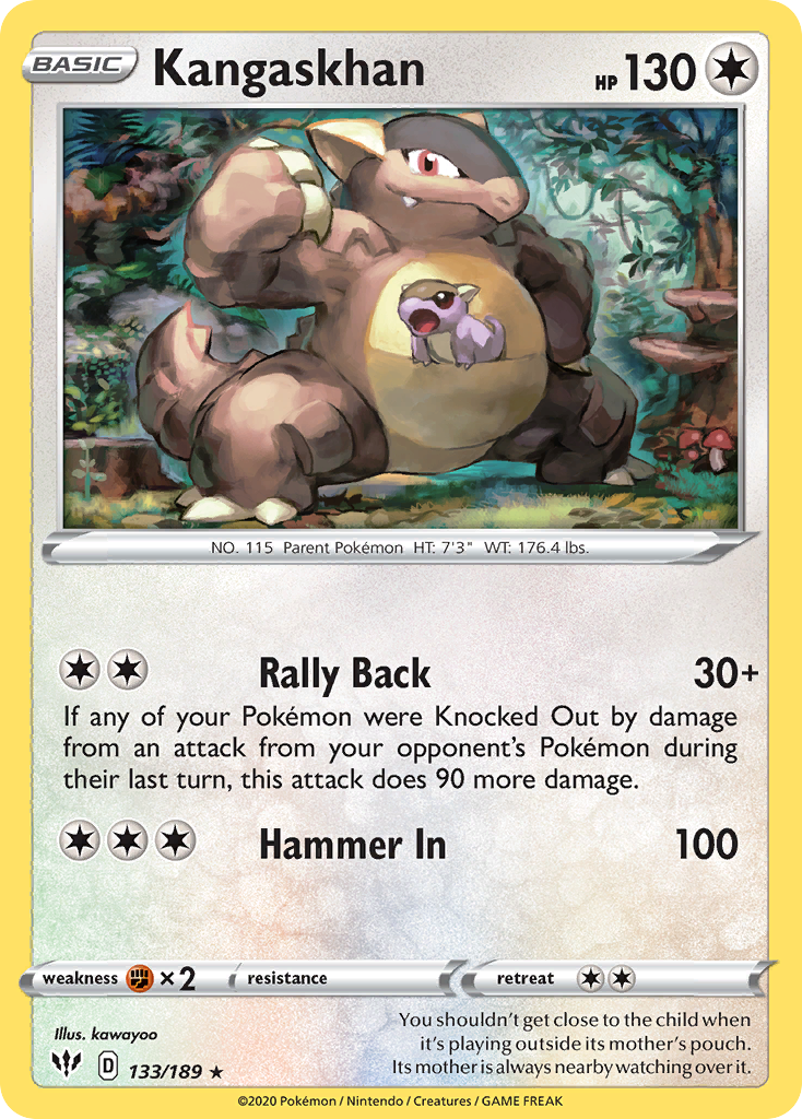 Kangaskhan 133  - Holofoil SWSH03 Darkness Ablaze - Holo Rare