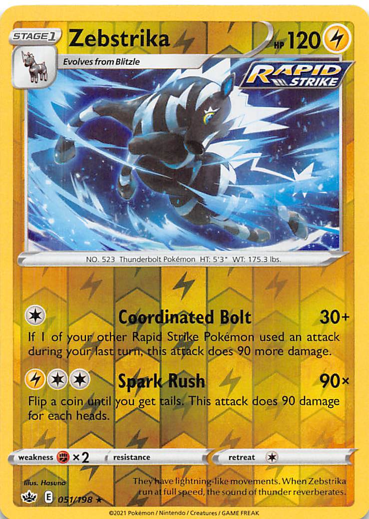 Zebstrika 051  SWSH06 Chilling Reign - Rare