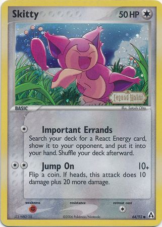 Skitty 064  - Reverse Holofoil Legend Maker - Common