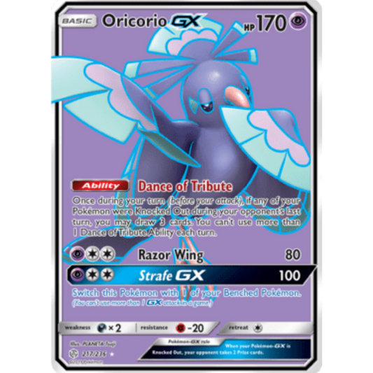 Oricorio GX (Full Art) 217  - Holofoil SM  Cosmic Eclipse - Ultra Rare