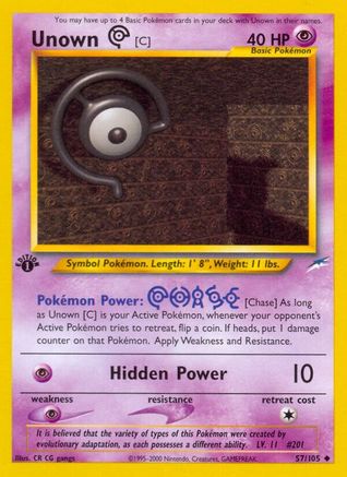Unown [C]/105  - Unlimited Neo Destiny - Uncommon