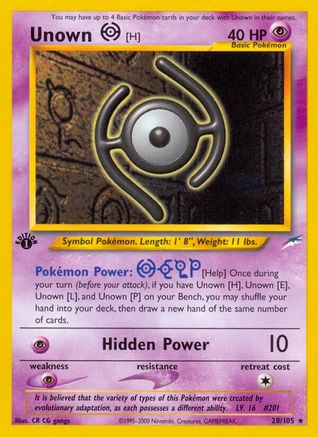 Unown [H]  - Unlimited Neo Destiny - Rare