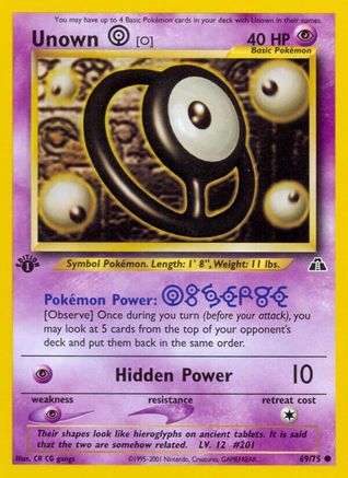 Unown [O] 069  - Unlimited Neo Discovery - Common