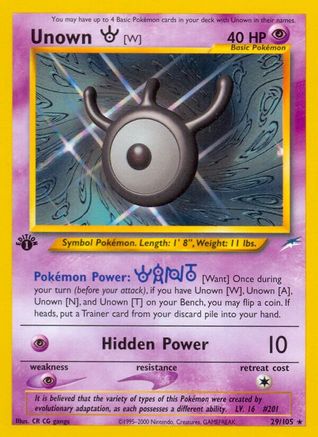 Unown [W]  - Unlimited Neo Destiny - Rare