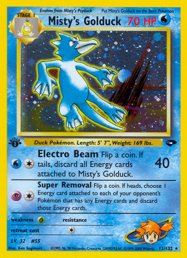 Misty's Golduck 012  - 1st Edition Holofoil Gym Challenge - Holo Rare