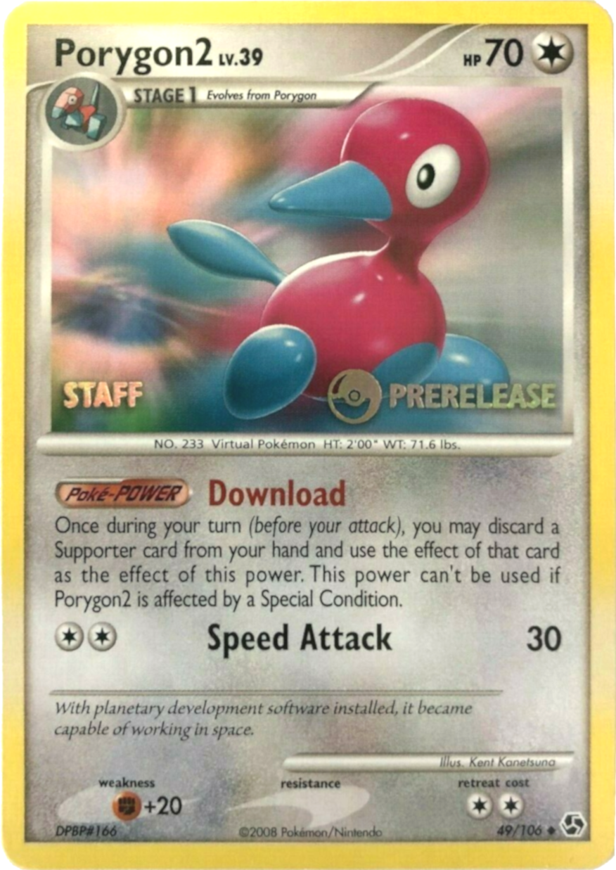 Porygon2 - 49/106 (Prerelease) [Staff]/106  Diamond and Pearl Promos - Promo