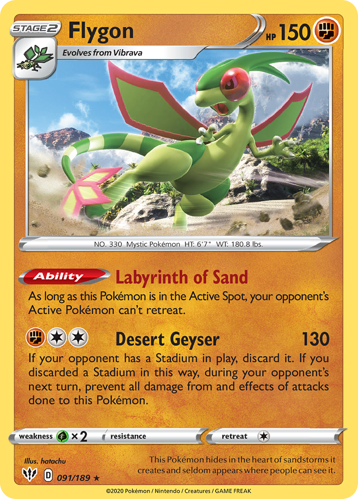 Flygon 091  SWSH03 Darkness Ablaze - Rare