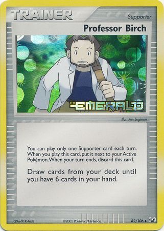 Professor Birch  - Reverse Holofoil Emerald - Uncommon