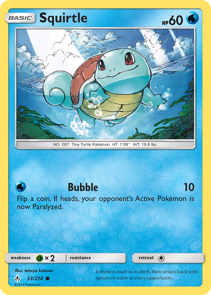 Squirtle 033  SM  Unbroken Bonds - Common