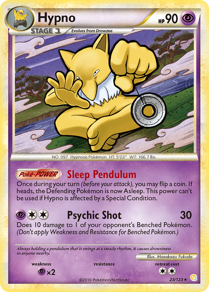 Hypno 023  HeartGold SoulSilver - Rare