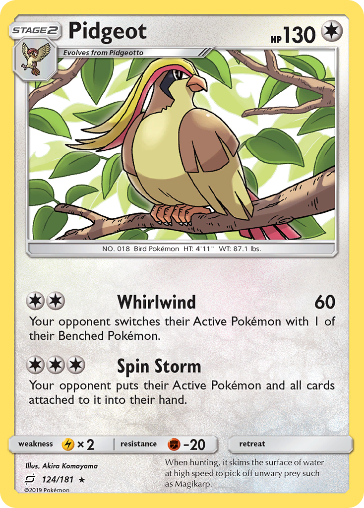 Pidgeot 124  SM  Team Up - Rare