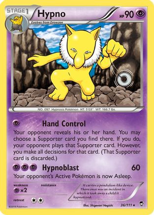 Hypno 036  XY  Furious Fists - Rare