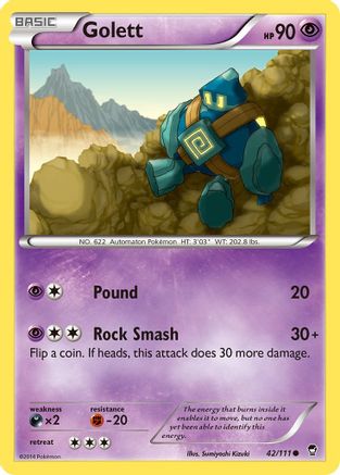 Golett 042  XY  Furious Fists - Common