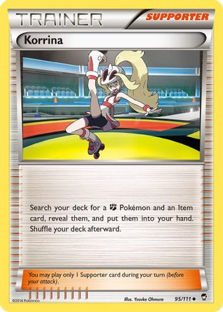 Korrina 095  - Reverse Holofoil XY  Furious Fists - Uncommon