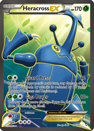 Heracross EX (105 Full Art) 105/111  - Holofoil XY  Furious Fists - Ultra Rare